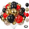 Red and Black Balloon 75PCS,Red Black and Gold Balloon,12in and 5in Black Red Balloons for Casino Theme Party Decorations Graduation New Year Party Wedding Birthday Decorations
