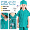 Doctor Costume for Kids,Toddler Nurse Scrubs with Accessories Halloween Cosplay Dress Up Doctor Pretend Playset For Boys Girls 3-11 Years