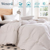 WENERSI Luxurious Goose Feather Down Comforter King Size,Hotel Style Bedding Comforter,750+ Fill Power,1200TC,100% Organic Cotton Fabric,All Season White Duvet Insert with 8 Corner Tabs