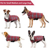 Kuoser Cozy Waterproof Windproof Reversible British Style Plaid Dog Vest Winter Coat Warm Dog Apparel for Cold Weather Dog Jacket for Small Medium Large Dogs with Furry Collar (XS - 3XL),Red M