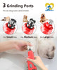 Casfuy Dog Nail Grinder Quiet - (45db) 6-Speed Pet Nail Grinder with 2 LED Lights for Large Medium Small Puppy Dogs/Cats, Professional 3 Ports Rechargeable Electric Dog Nail Trimmer with Dust Cap(Red)