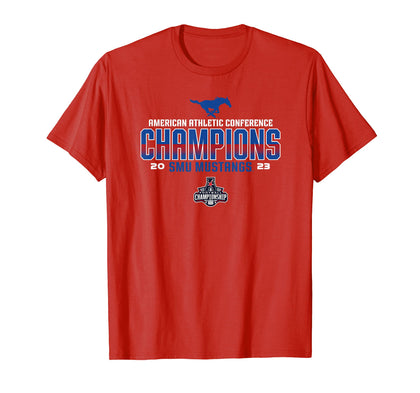 SMU Mustangs American Champs 2023 Football Locker Room T-Shirt