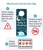 Funplus Baby Sleeping Sign - Do Not Knock or Ring - Plastic Door Knob Hanger Sign