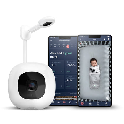 Nanit Pro Smart Baby Monitor & Wall Mount - Wi-Fi HD Video Camera, Sleep Coach and Breathing Motion Tracker, 2-Way Audio, Sound and Motion Alerts, Nightlight and Night Vision, Includes Breathing Band