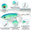 TRUSCEND Top Water Fishing Lures with BKK Hooks, Whopper for Freshwater or Saltwater, Floating Lure Bass Catfish Pike, Wobble Surface Bait Teasers Gifts Men