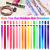 MEckily 22 PCS Vibrant Rainbow Colored Hair Extensions Clip in Hair Accessories for girls Colorful Straight Hair Extensions Party Highlights for Kids Women 22 Inch