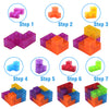 WorWoder Kids Magnetic Building Blocks Magic Magnetic 3D Puzzle Cubes, Set of 7 Multi Shapes Magnetic Blocks with 54 Guide Cards, Intelligence Developing and Stress Relief Fidget Toys for Kids (Blue)