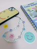 Drawwind Phone Charm Strap Universal Cell Phone Lanyard Wrist Strap Beaded Phone Chain String Handmade Phone Case Accessories for Women Girls (Smiley Face)