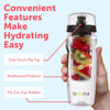 Brimma Fruit Infuser Water Bottle - 32 oz Large, Leakproof Plastic Fruit Infusion Water Bottle for Gym, Camping, and Travel