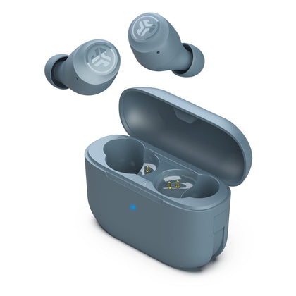 JLab Go Air Pop True Wireless Bluetooth Earbuds + Charging Case, Slate, Dual Connect, IPX4 Sweat Resistance, Bluetooth 5.1 Connection, 3 EQ Sound Settings Signature, Balanced, Bass Boost