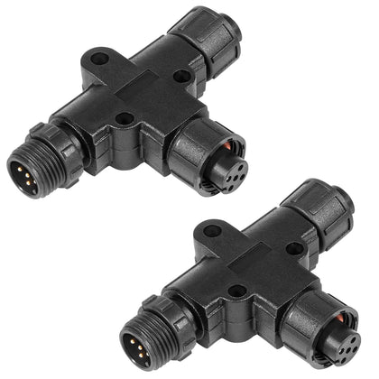 2 Pack NMEA 2000 (N2k) (Tee) 3 Port 5Pin M12 Thread IP67 Waterproof (Tee) T-Connector for Garmin Lowrance Simrad B&G Navico Networks, Boat/Yacht Series Ship/Yacht Parts