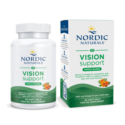 Nordic Naturals Omega Vision, Lemon - 60 Soft Gels - with Zeaxanthin and FloraGLO Lutein, for Healthy Eyes and Vision - 30 Servings