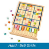 BOHS Wooden Rainbow Sudoku for Kids - 3 in 1 Easy to Hard - with Book of 320 Sudoku Puzzles - Desktop Brain Teaser Game Toys