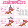 60 Pieces Baby Shower Scratch off Game Funny Raffle Cards Baby Shower Party Games Decorations Cute Activity for Baby Shower Activity and Idea for Boy Girl (Rose Pink)