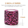 MUEUSS Pet First Aid Tape Self Adherent Cohesive Bandage for Dogs Cats Horses Breathable Non-Woven Elastic Self Adhesive Sport Tape for Knee Ankle (2inches 6rolls Pink Leopard)