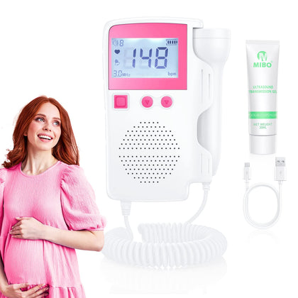 SUUEKRE Baby Heartbeat Monitor Pregnancy Home Doppler Fetal Monitor Heartbeat Easy to Operate for New Moms USB Charging