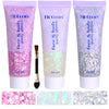 Body Face Chunky Glitter Gel: Pink White Silver Face Sparkles Glitter Gel Makeup for Singer Concerts Disco Festival Rave Accessories 150ml Chunky Sequins Mermaid Face Body Hair Glitter Gel