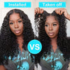 Wear And Go Glueless Wigs Human Hair Pre Plucked Pre Cut For Beginners Deep Wave Lace Front Wigs Human Hair 5x5 HD Lace Closure Deep Curly Wig Human Hair Wigs For Women 180% Density 26 Inch