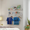 Austin yan White Nursery Bookshelves Wall Mounted, 32inch,Wood Floating Wall Bookshelf for Kids,Hanging Shelf for Baby Nursery Room Decor,Set of 2,Pine