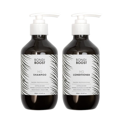 BondiBoost HG Duo Shampoo + Conditioner Bundle [10.14fl oz each] - Improves Appearance for Thinning Hair - Volumizing + Hydrating + Nourishing - Sulfate/Paraben Free, for Women/Men - Australian Made