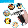 Sondiko Butane Torch S400, Refillable Kitchen Lighter, Fit All Butane Tanks Blow Torch with Safety Lock and Adjustable Flame for Desserts, Creme Brulee, and Baking-Butane Gas Is Not Included