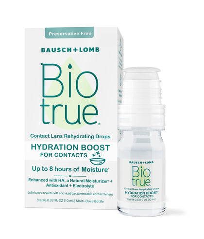 Biotrue Hydration Boost Rehydrating Contact Lens Eye Drops from Bausch + Lomb, Hydrating, Preservative Free, Naturally Inspired, 0.33 FL Oz (10 mL)