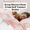 Tan Fan Self Tan Sleep Sac - Keep Sheets Clean from Self Tanner Stains - 100% Cooling Silky Poly Sleeping Sack - Wont Rub or Absorb Tanning Lotion - Lightweight Breathable Large w Foot Openings