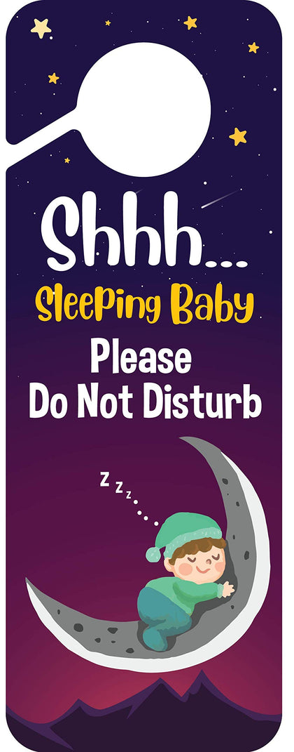 Baby Sleeping Sign | Please Do Not Disturb | Plastic Door Knob Hanger Sign