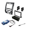 American International Single or Double DIN Radio Complete Dash Kit, 2009-2014 Ford F-150 with Antenna Adapter, Harness Compatible for All Trim Levels (Black with Steering Wheel Controls)