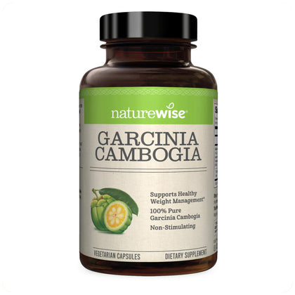 Naturewise Garcinia Cambogia (2 Month Supply) Pure Garcinia Cambogia 100% HCA Extract Concentrated to 60% for Weight Goals (180 Capsules)