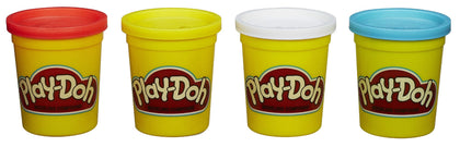 Hasbro Play-Doh For Modeling 4-Pack of Colors 16 Ounce Total - Red, Yellow, White and Blue