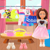 ENOCHT 26 PCS Chelsea Doll Clothes and Accessories Include 5 Tops, 5 Pants for Boy Dolls, 5 Dresses for Girl Dolls and 2 Shoes, 10 Outfits Hangers Pocket Glasses Headset for 5.3 Inch - 6 Inch Dolls