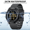 GOLDEN HOUR Ultra-Thin Minimalist Sports Waterproof Digital Watches Men with Wide-Angle Display Rubber Strap Alloy Steel Case Wrist Watch for Men Women in Black