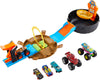 Hot Wheels Monster Trucks Stunt Tire Playset with 3 Toy Monster Trucks & 4 Hot Wheels Toy Cars in 1:64 Scale