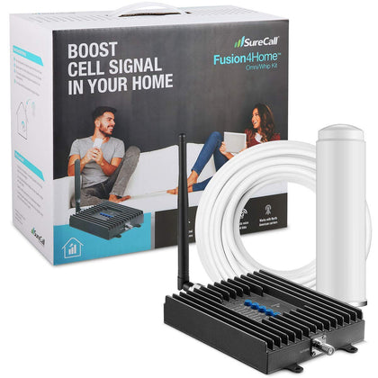 SureCall Fusion4Home Cell Phone Signal Booster up to 2000 sq ft, Boosts 5G/4G LTE, Omni Outdoor Antenna, Home & Office Multi-User All Carrier, Verizon AT&T Sprint T-Mobile, FCC Approved, USA Company
