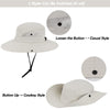 Women's Outdoor UV-Protection-Foldable Sun-Hats Mesh Wide-Brim Beach Fishing Hat with Ponytail-Hole (Beige)