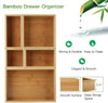 Pipishell 5-Piece Bamboo Drawer Organizer Set, Varied Sizes Junk Multi-use Storage Box for Office, Home, Kitchen, Bedroom, Bathroom