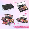 All In One Makeup Gift Kit - Ultimate Color Combination - 36 Eyeshadow, 28 Lip Gloss, 3 Blusher, 4 Concealer, 3 Contour Powder, 3 Brushes, 1 Mirror, 74 Colors Palette Set
