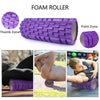 Krightlink 5 in 1 Foam Roller Set for Deep Tissue Muscle Massage, Trigger Point Fitness Exercise Foam Roller, Massage Roller, Massage Ball, Stretching Strap, for Whole Body (Purple)