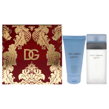 DOLCE & GABBANA Light Blue by Dolce and Gabbana for Women - 2 Pc Gift Set 3.3oz EDT Spray, 1.7oz Body Cream