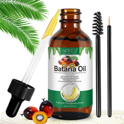 Dvoevivh Batana Oil for Hair Growth, Pure Organic Natural and Cold Pressed Hair Oil for Hydrating & Repairing Dry, Damaged Hair Skin Care, Face, Body