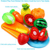 Cutting Play Food Set Kitchen Pretend - 40pcs Grocery Basket Toys Food for Kids Toddlers Girls Boys Educational Fake Fruits Vegetables Pizza Knife Dishes Playhouse Accessories Xmas Gifts