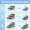 COZY KISS Dog Stairs for Small Dogs, Pet Stairs for High Beds and Couch, Pet Ramp for Small Dogs and Cats, 3-Step Grey