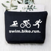 BDPWSS Triathlon Gifts Swim Bike Run Cosmetic Makeup Bag Travel Pouch For Women Triathlete Inspirational Gift Triathlon Lover Gift (swim bike run bl)