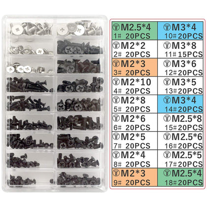 Akuoly Laptop Screw Set PC M2 M3 M2.5 Screw Standoffs for Universal Laptops and Hard Drive Disk M.2 SSD, 355 Pieces