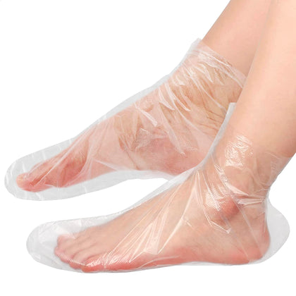 200 Pcs Feet Covers Disposable Moisturizer Socks - Foot Moisturizing Socks Plastic Socks Pedicure Foot Spa Socks for Women - Feet Wax Paraffin Medicated Socks Wax Feet Care Paraffin Bath Foot Socks