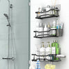 Aitatty Shower Caddy Bathroom Organizer Shelf: Self Adhesive Shower Rack with Soap Shampoo Holder - Rustproof Stainless Bath Caddy for Inside shower Black