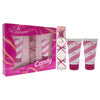 Aquolina Pink Sugar Candy Magic 1.7oz EDT Spray, 1.7oz Glossy Shower Gel, 1.7oz Creamy Body Lotion Women 3 Pc Gift Set