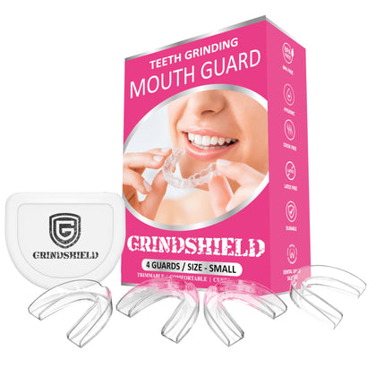 GRINDSHIELD Grinding Mouth Guard - Custom Fit, Trimmable - 4 Mouth Guards for Grinding Teeth & Case - Nightguard for Teeth Grinding, Bruxism Guard, Night Guard, Dental Guard, Clenching Mouthguard