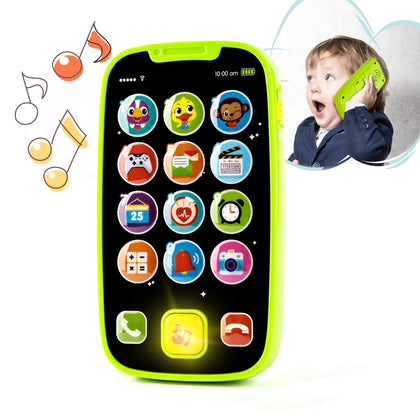 Kidpal Baby Toy Phone for 1 2 Year Old with Light, Music| My First Smartphone Toy for Baby 8M 12M 16M 24M+ Toddler Cell Phone | Educational Call & Chat Learning Play Phone Toy for Role-Play Fun